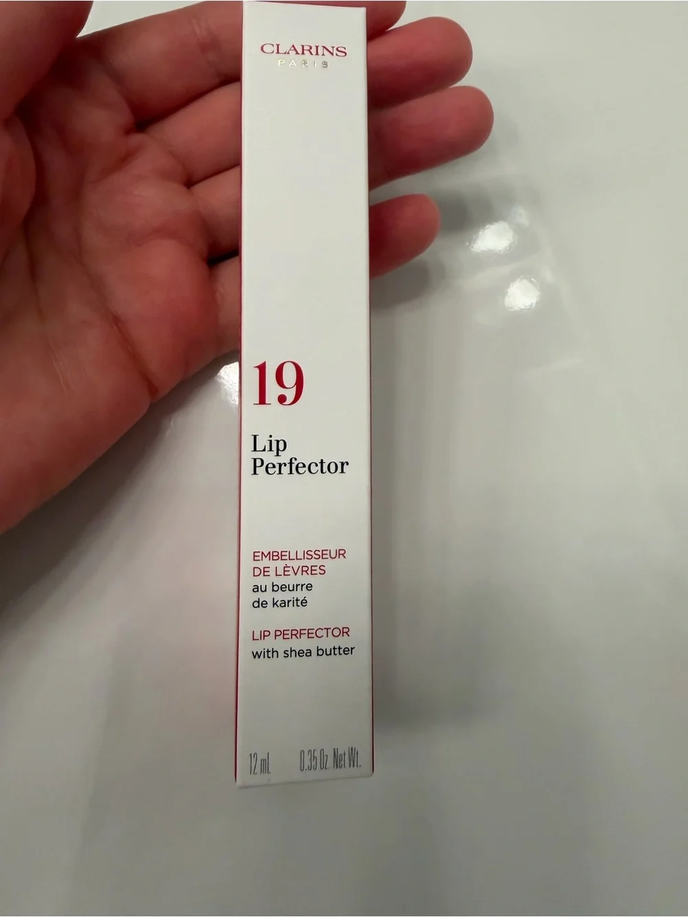 Clarins Lip Perfector #19 Intense Smoky Rose (Full Size, 12mL/0.35oz) NWT